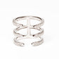 Avenue Chic - Women's Three Line Cz Cuff Ring