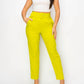 A.C.G. Los Angeles - Women's Ankle Slim Fit Cigarette Pants With Belt