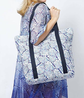 Hana - Bolsa de viagem feminina com estampa tropical e estampa de conchas
