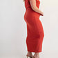 The Curve La - Plus Size Ribbed Knit Off Shoulder Knit Midi Dress