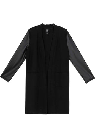 Clara Sunwoo - Cardigan Ponte de couro líquido