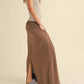 Miou Muse - Stripe Ribbed Top With Linen Dress