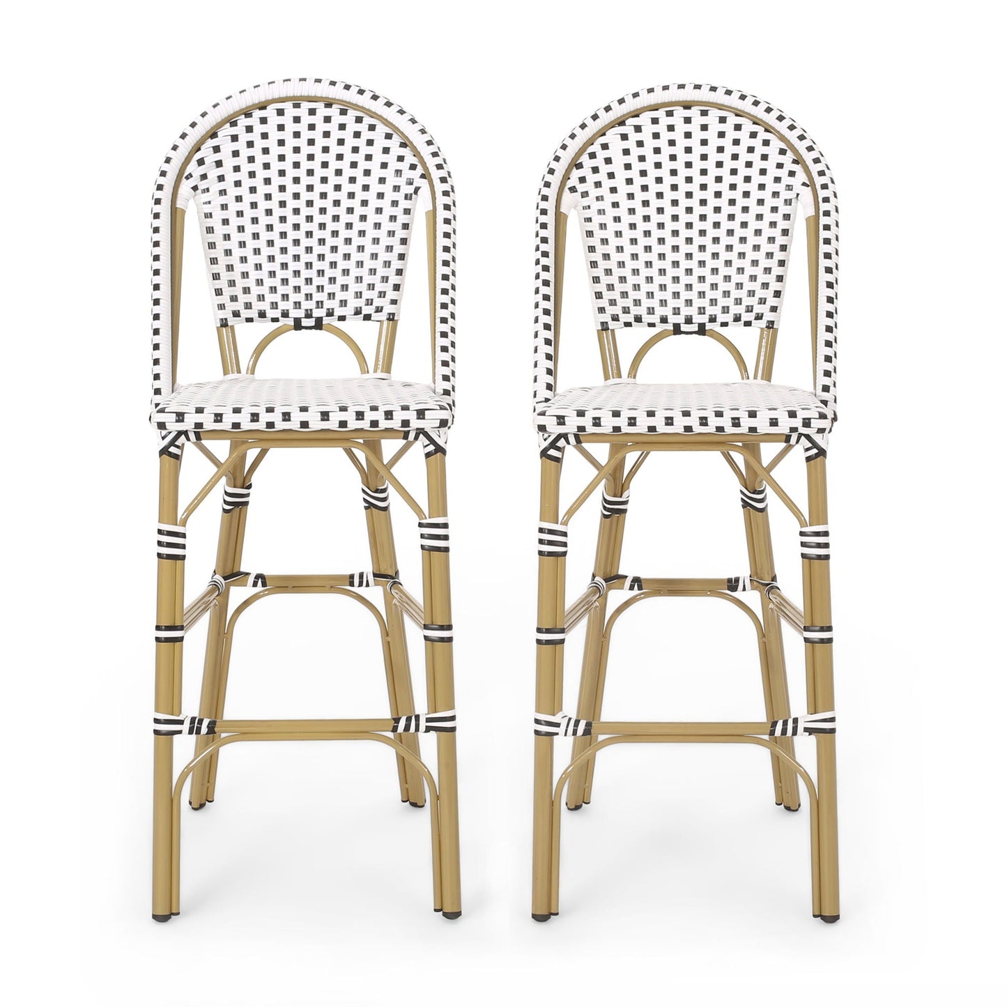 Outdoor PE Rattan French Barstool Set