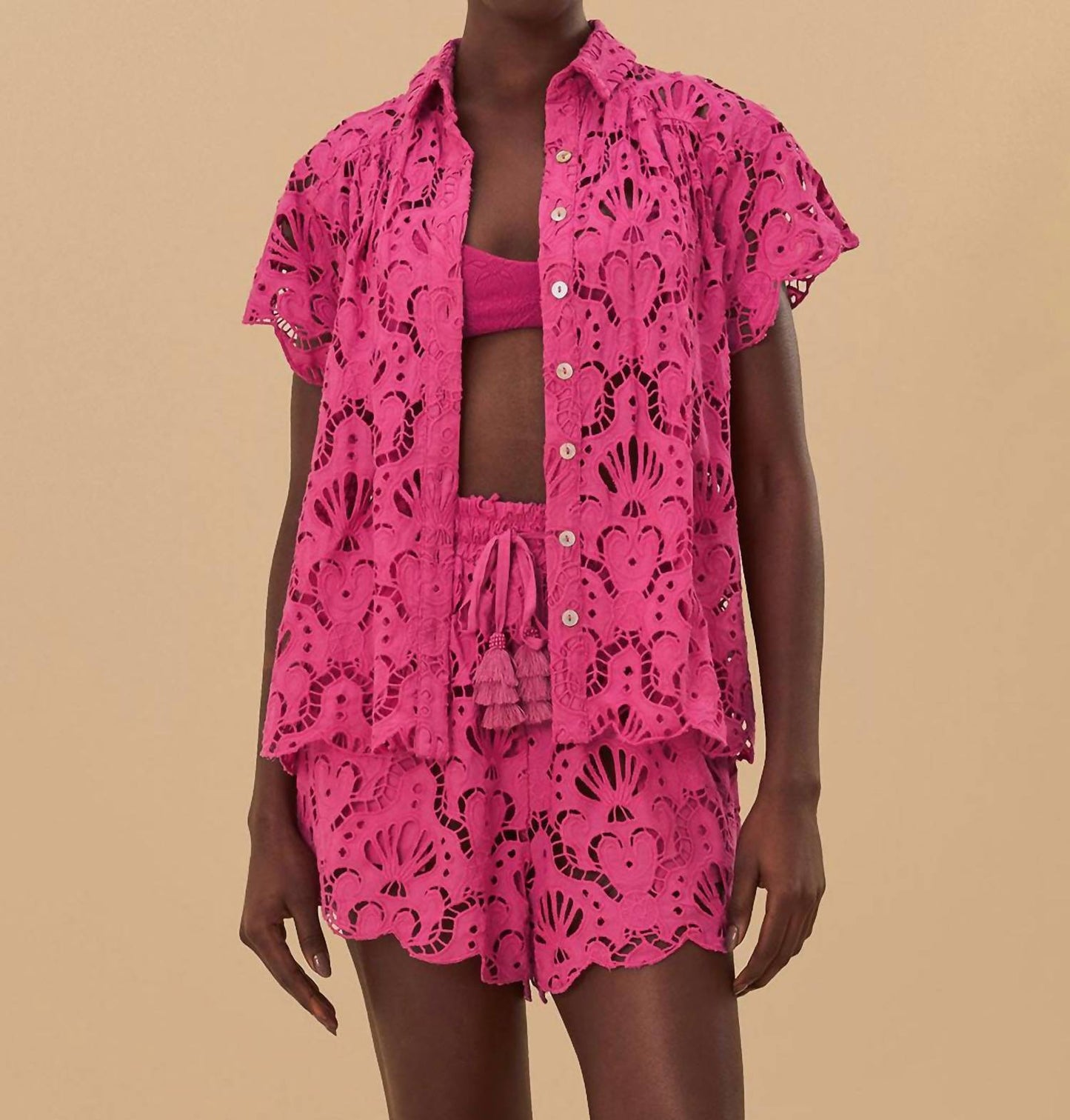 Farm Rio - Seashell Eyelet Shirt