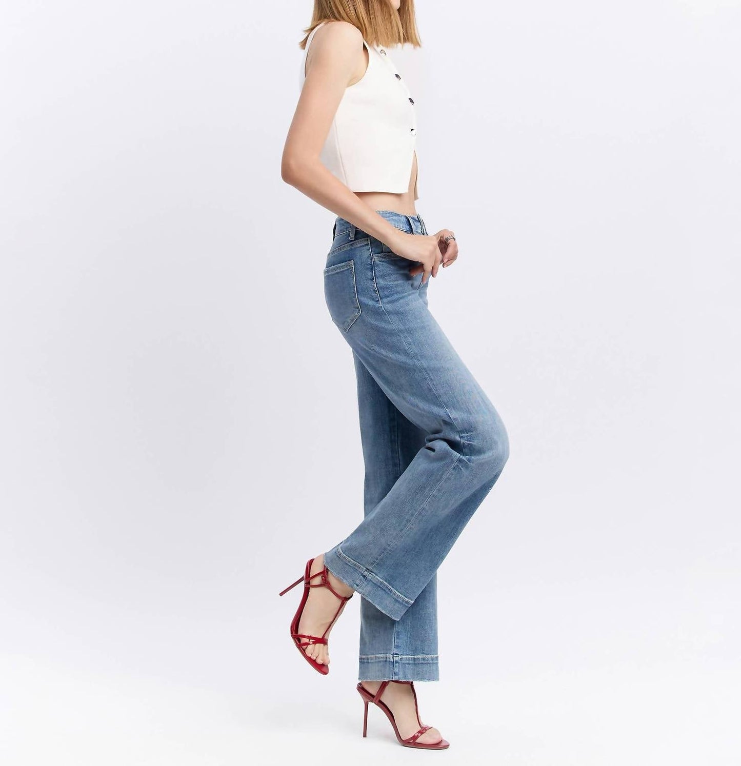 Flying Monkey - High Rise Wide Leg Jeans