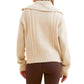 Varley - CAMELLO RELAXED CABLE HALF ZIP SWEATER