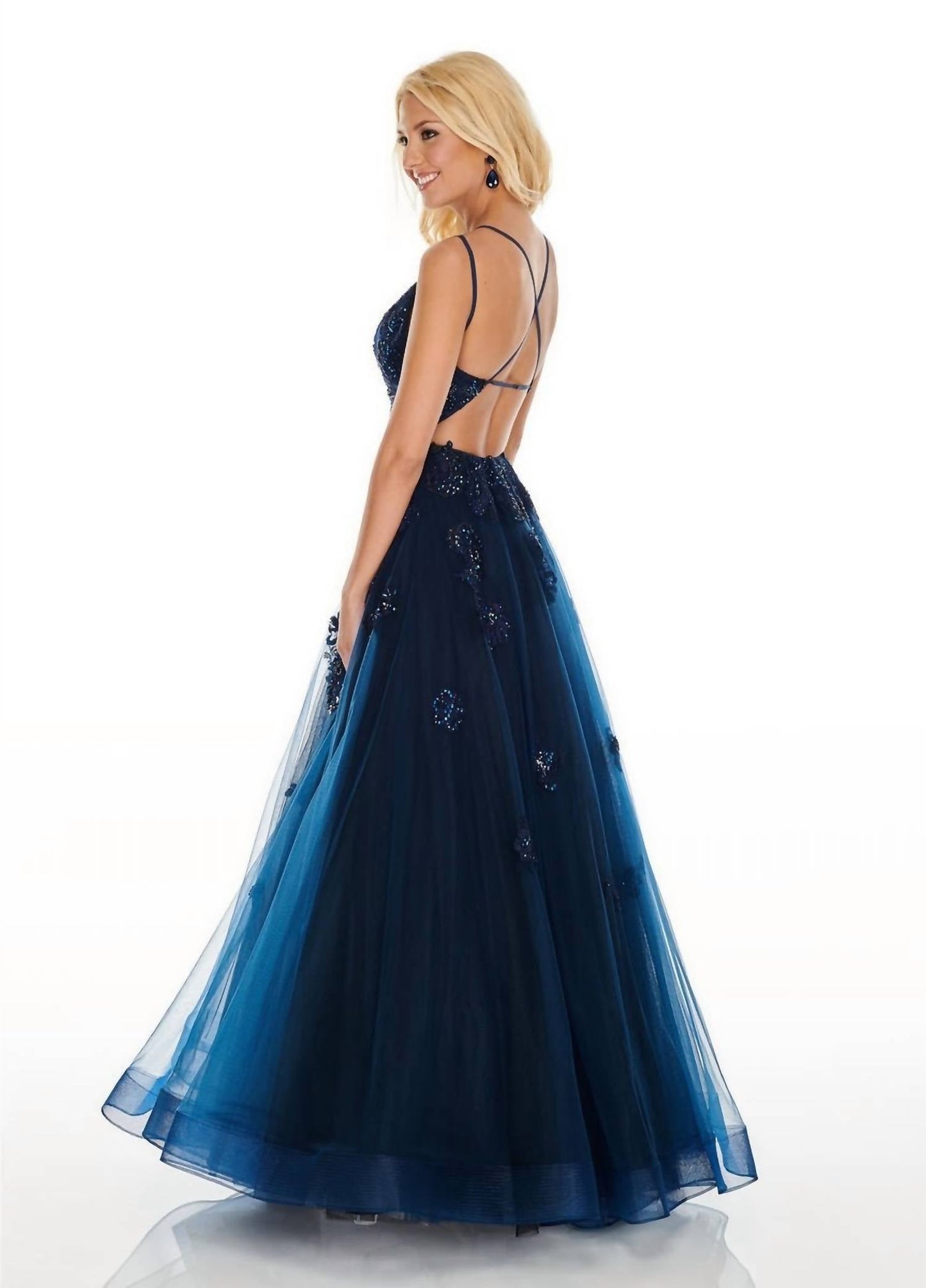 Rachel Allan - Beaded Lace Strappy Tulle Prom Gown