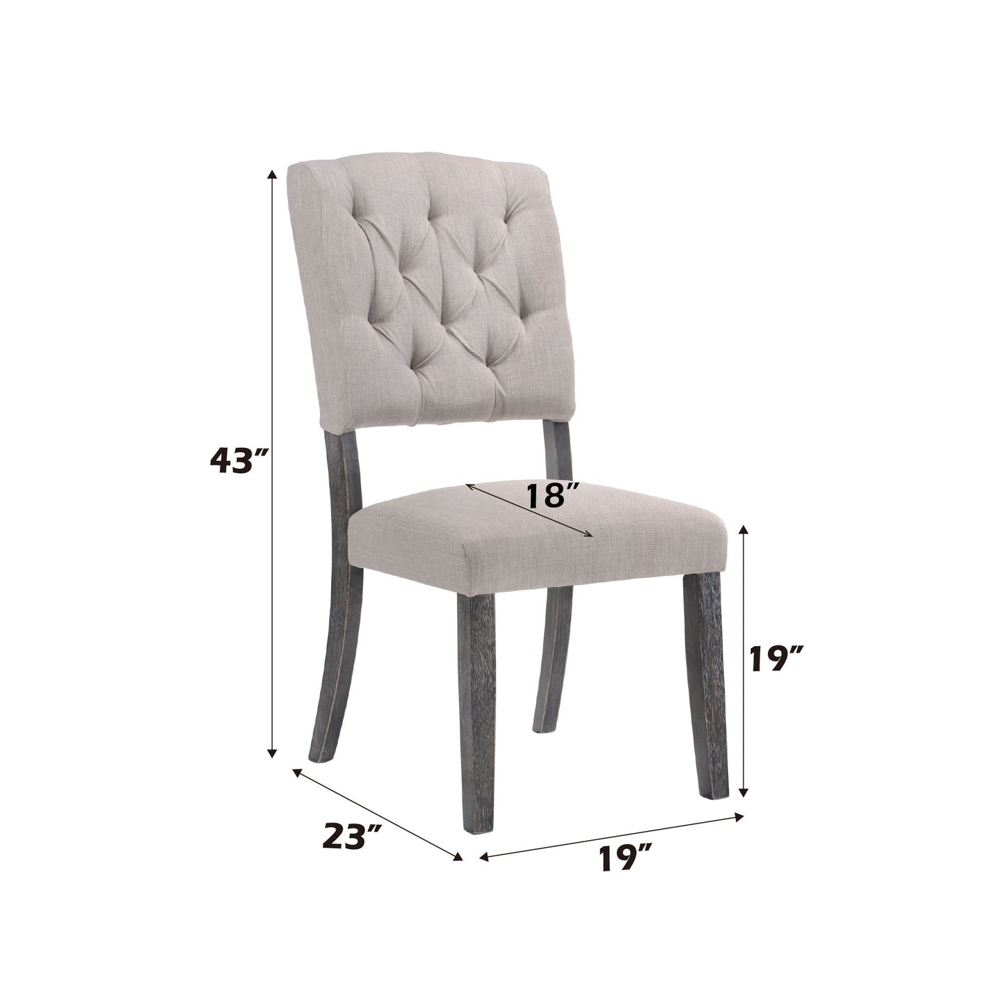 Bernard Weathered Side Chair Set of 2
