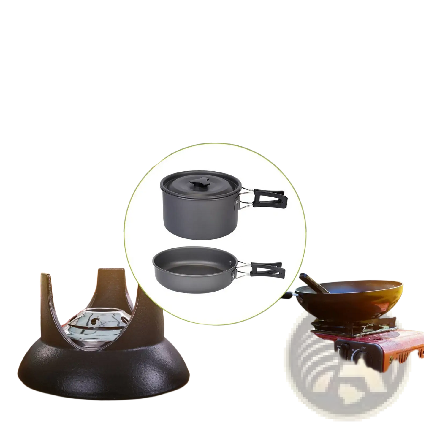 Camping Cookware Set 12pcs Aluminum Pot Pan Kettle