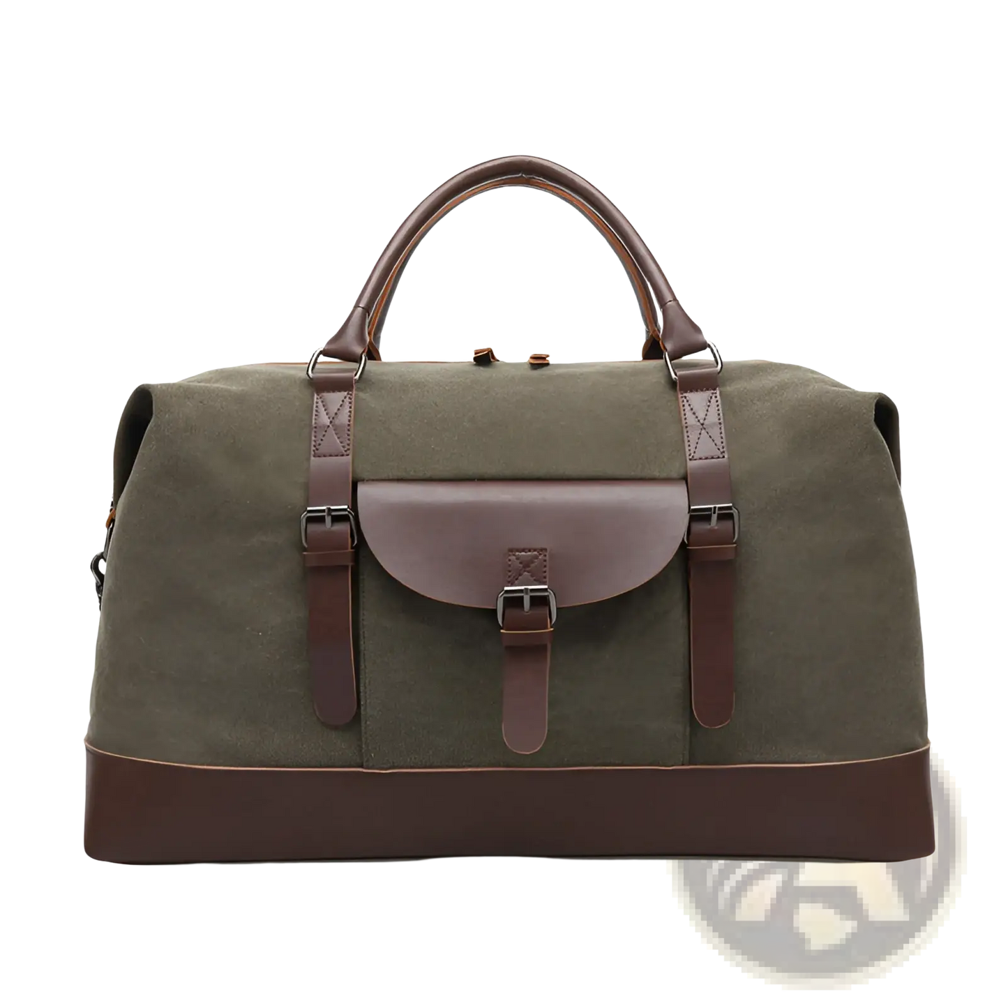 Canvas Duffel Bag Large Travel Handbag with Leather Trim