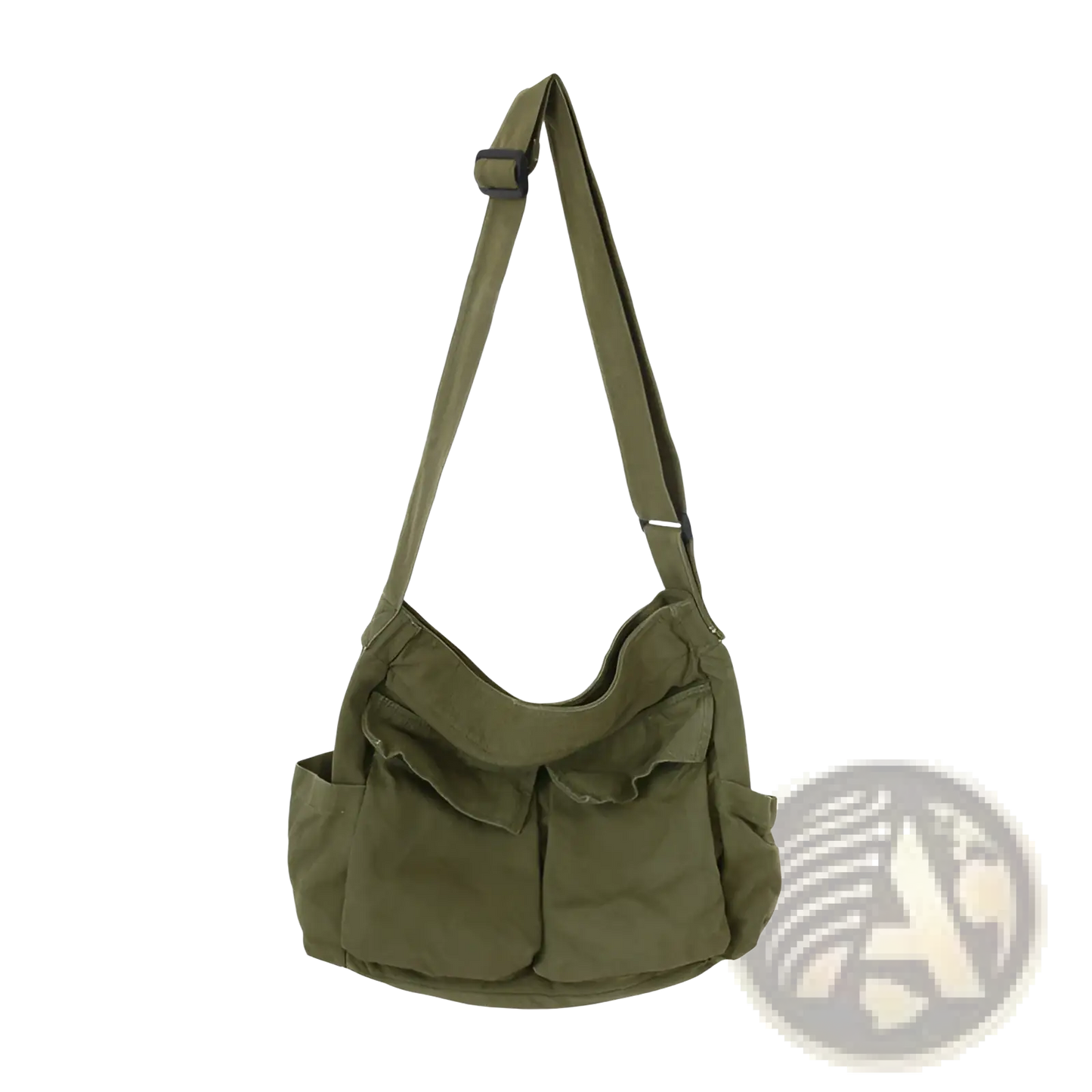 Canvas Shoulder Bag Large Multi Pocket Retro Tote