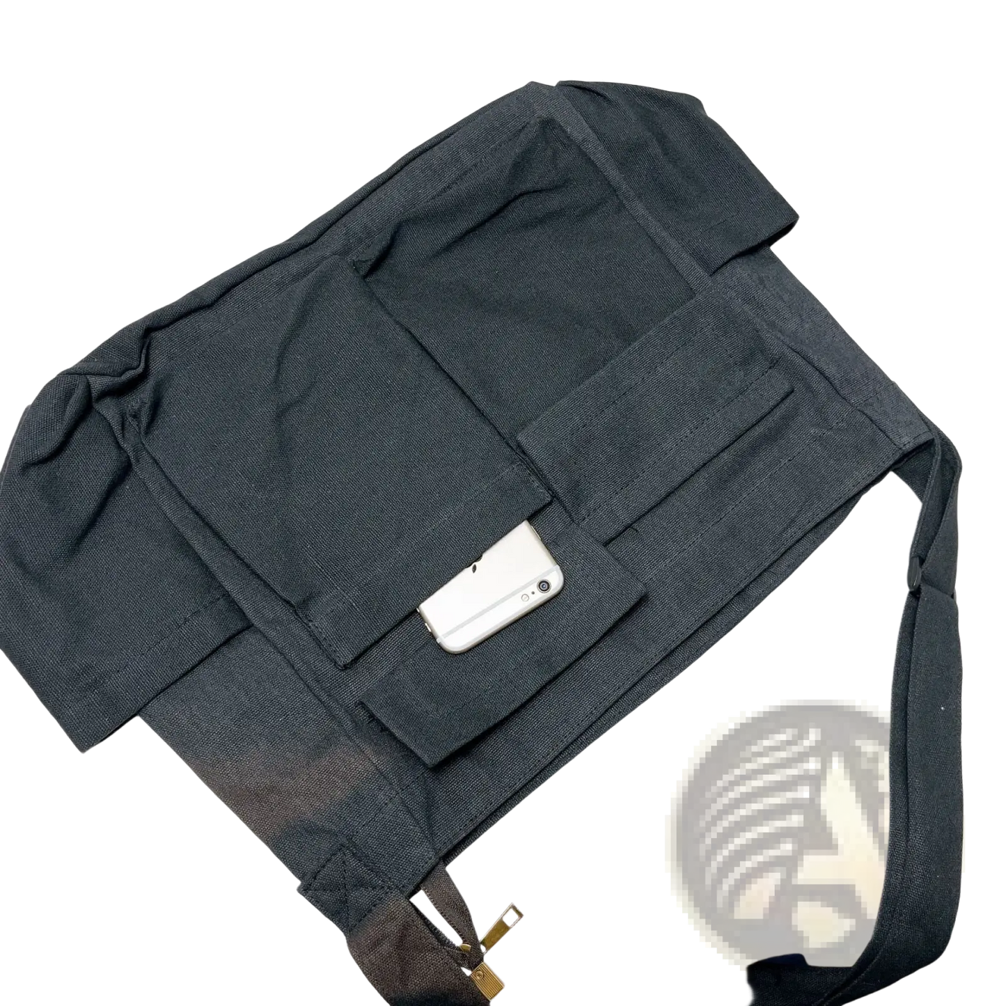 Canvas Shoulder Bag Large Multi Pocket Retro Tote