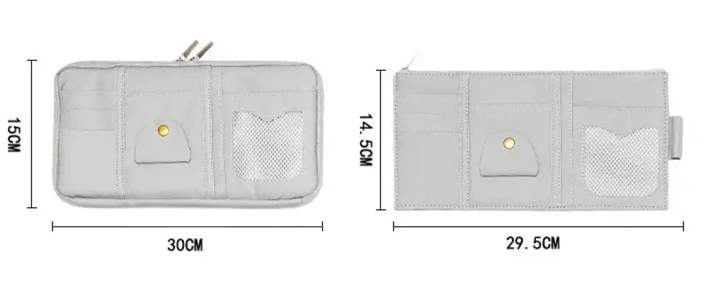 Premium Leather Car Sun Visor Storage Organizer