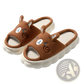 Cartoon Animal Embroidered Open Toe Linen Slippers