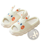 Cartoon Animal Embroidered Open Toe Linen Slippers