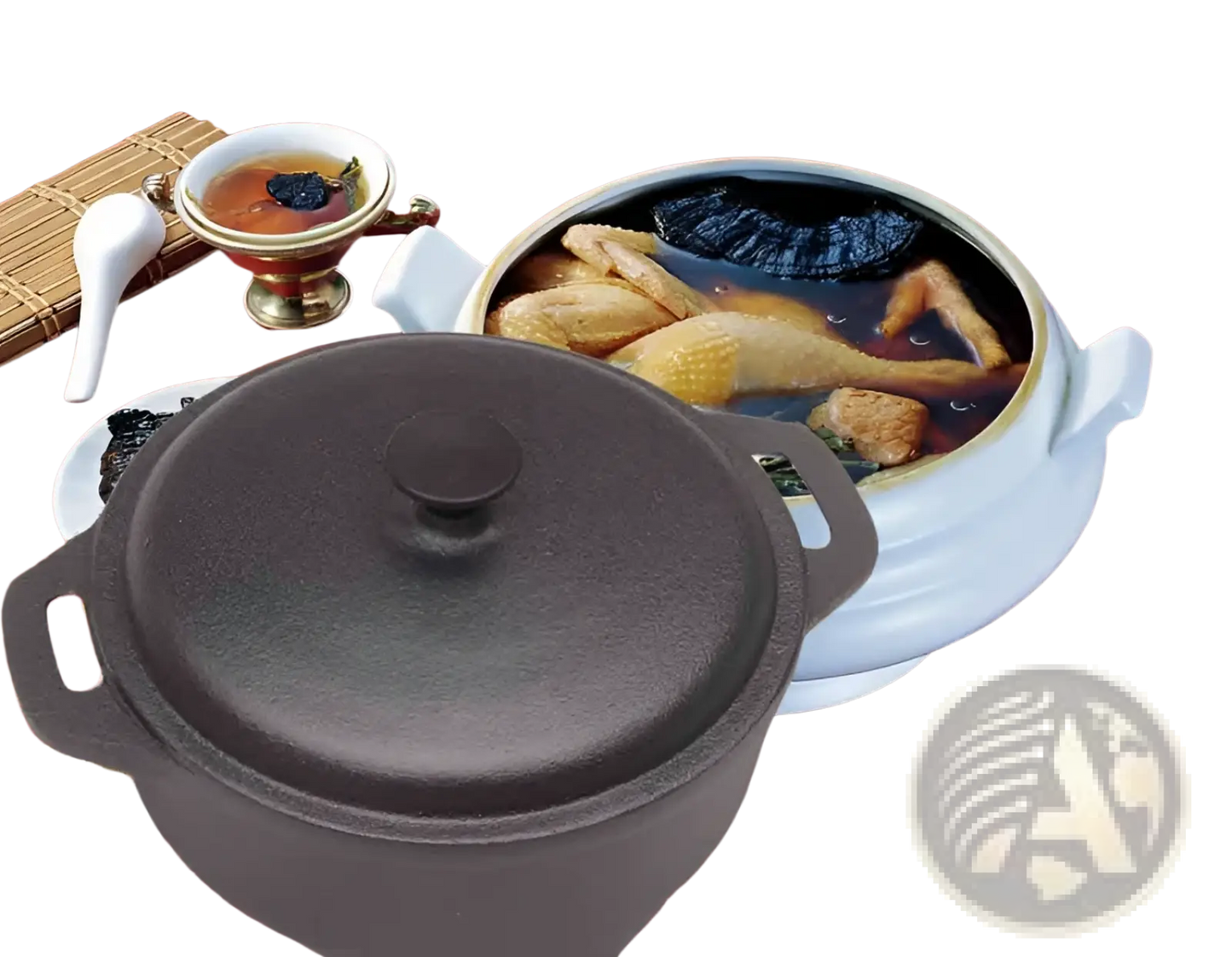 Cast Iron Dutch Oven Retro Casserole Stew Pot 28cm