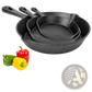 Cast Iron Skillet Set Pre Seasoned 3 Piece Cookware