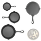 Cast Iron Skillet Set Pre Seasoned 3 Piece Cookware