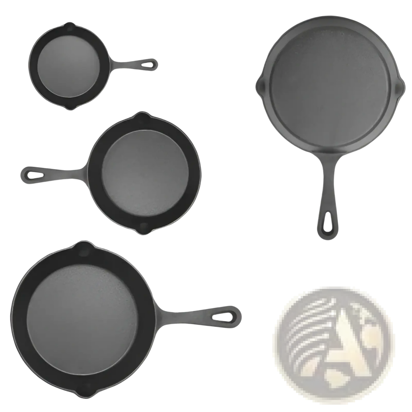 Cast Iron Skillet Set Pre Seasoned 3 Piece Cookware