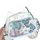 Cat Messenger Bag Clear Ita Panel Crossbody Bag