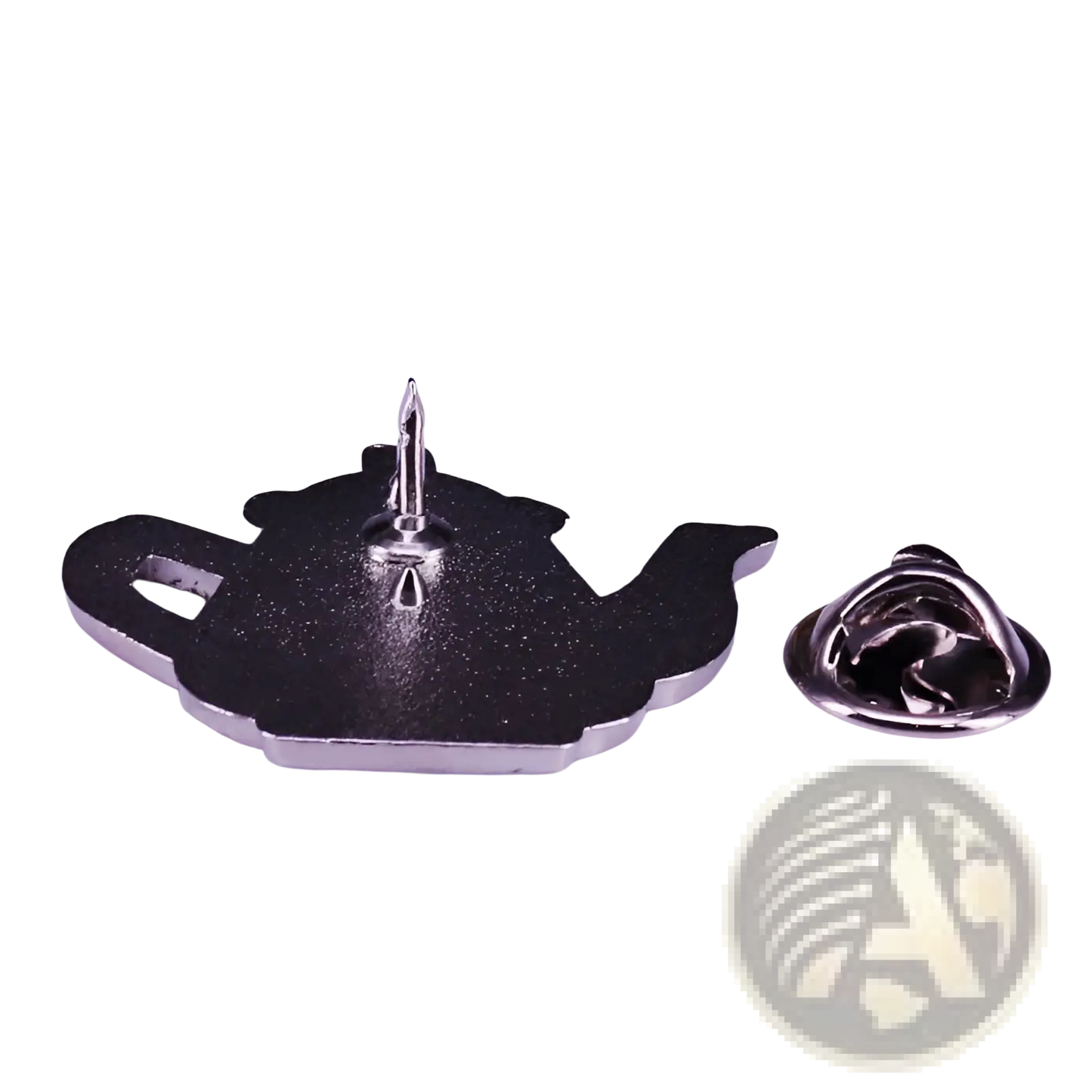Cat Witch Teapot Enamel Pin Whimsical Copper Brooch