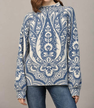 Fate - Jacquard Knit Mock Neck Sweater