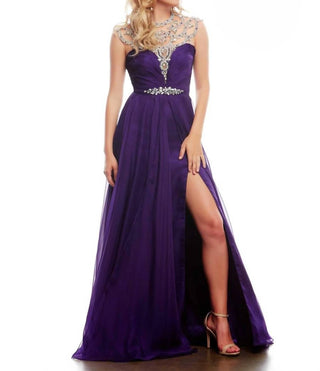 Mac Duggal - Vestido com decote ilusão e sobressaia