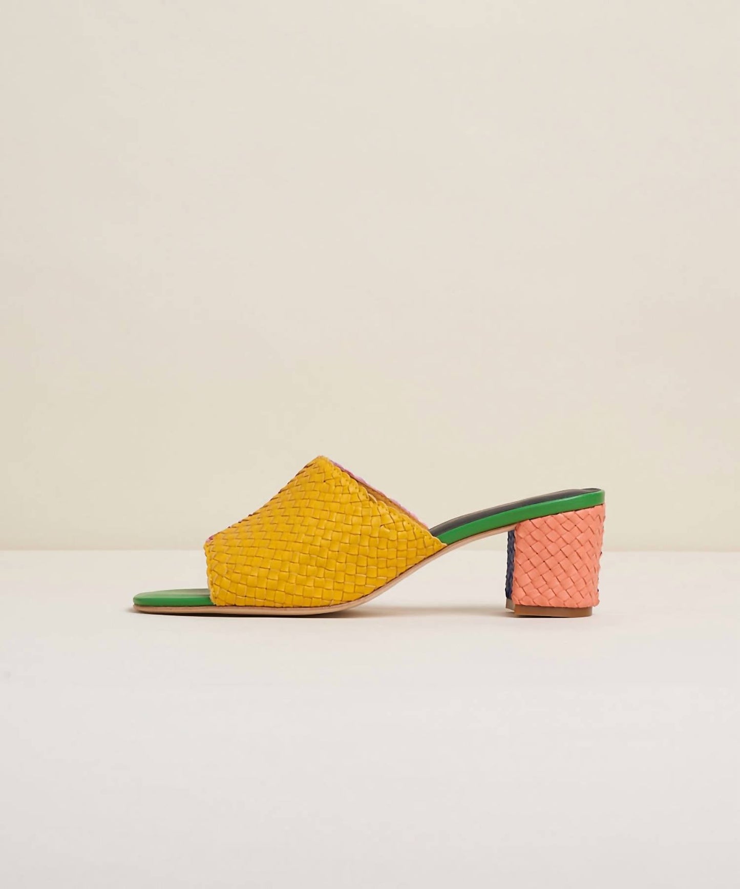 Charlotte Stone - Women's Lenu Woven Block Heel Mule Sandal