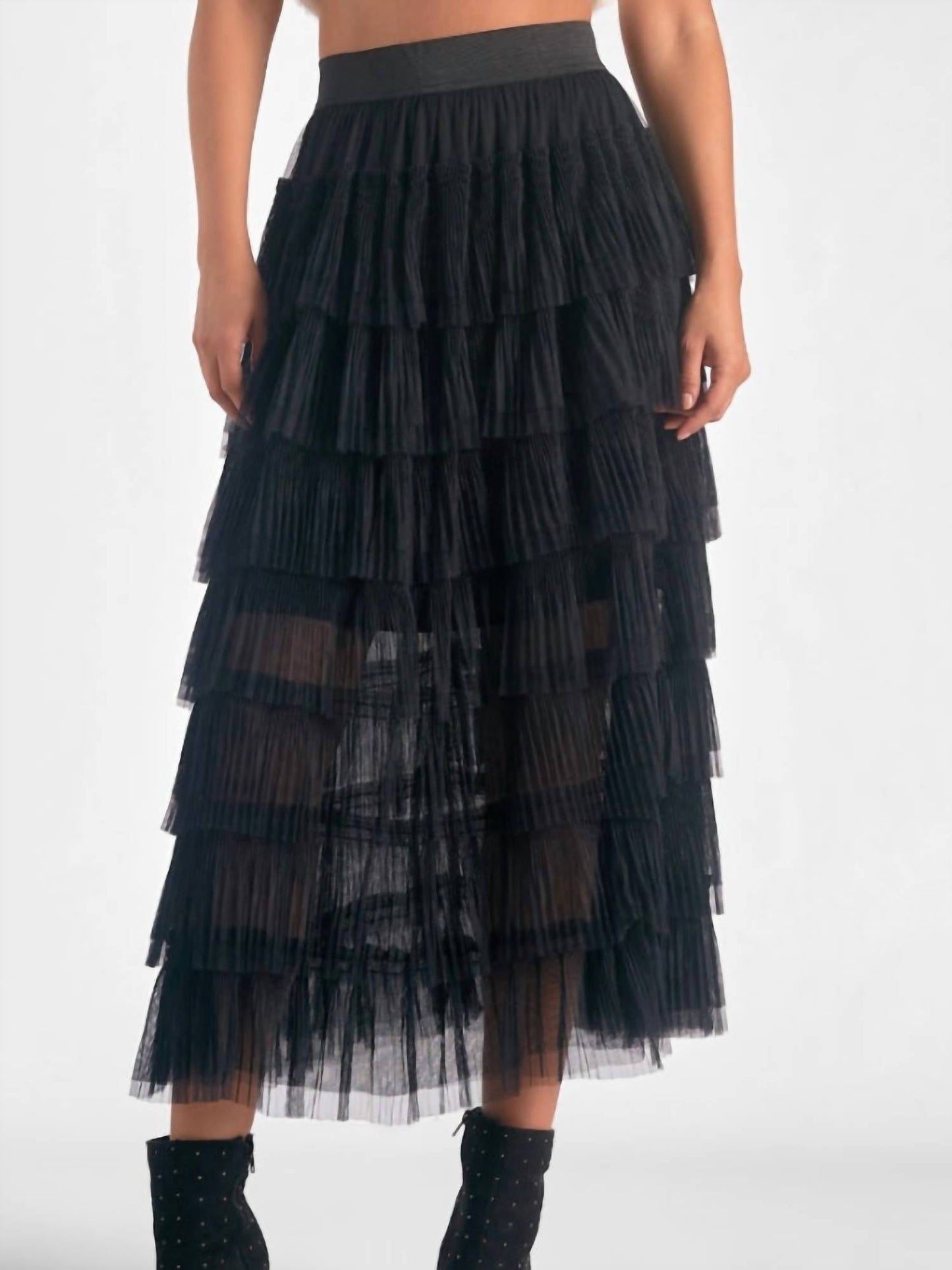 Elan - Layered Tuille Midi Skirt
