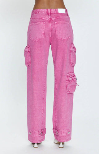 Pistola - Calça cargo reta e solta de cintura média Bobbie Utility