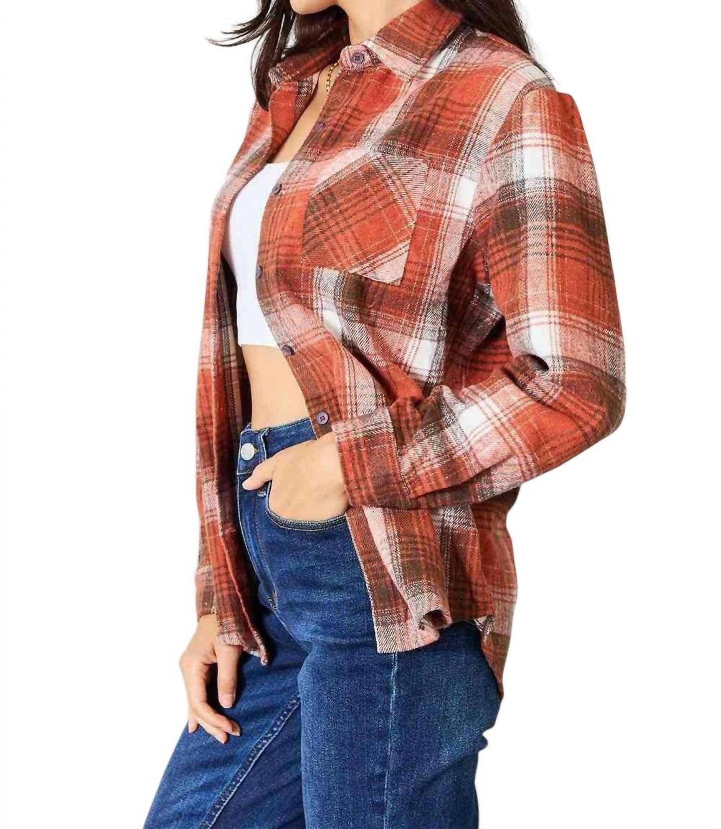 Double Take - Plaid Button-Up Shirt with Contemporary Flair