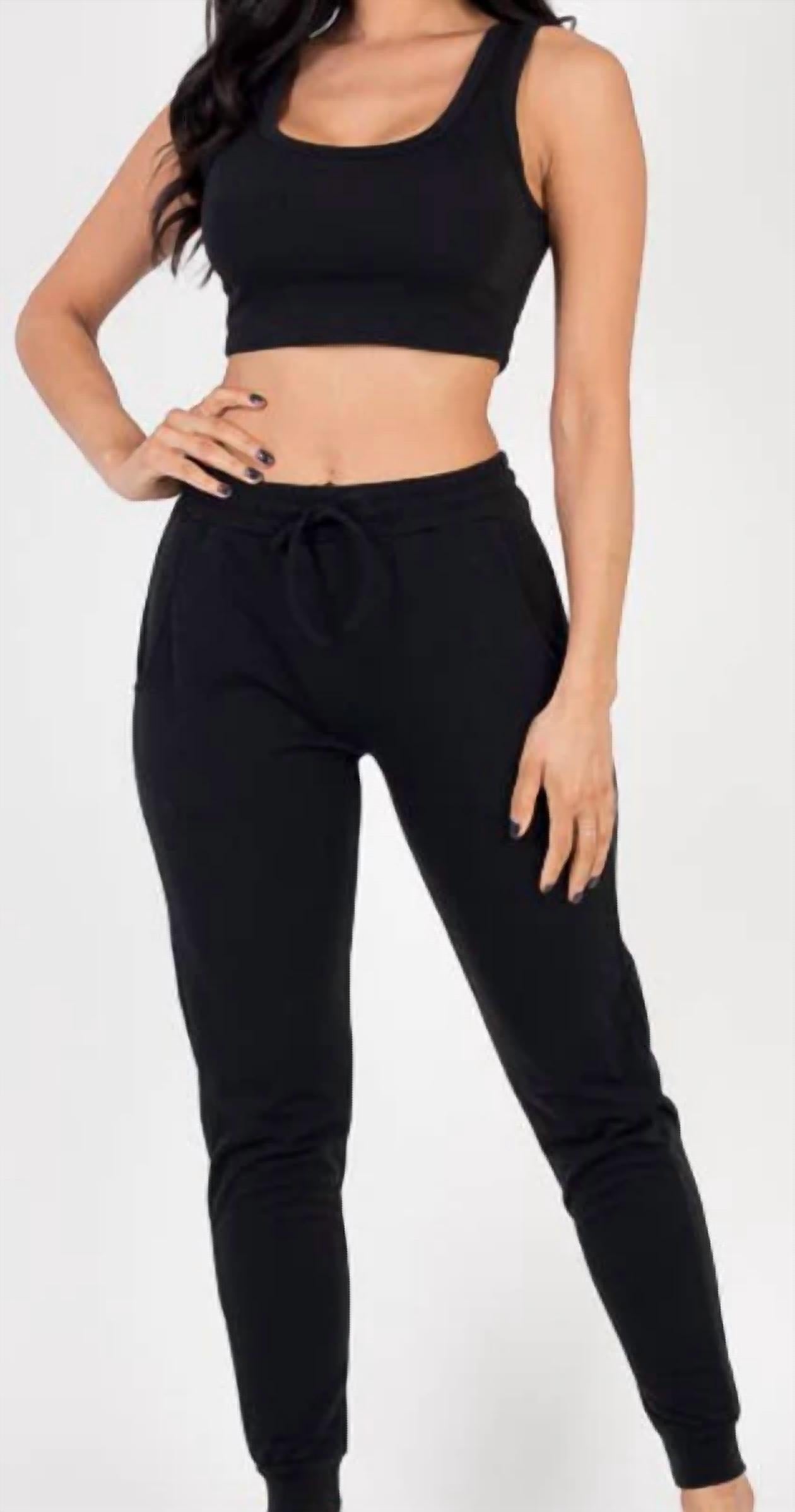 Capella - French Terry Cropped Tank Top & Joggers Set
