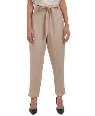 Calvin Klein - Calça de linho com amarração na cintura
