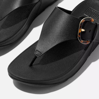 Fitflop - Women's Lulu Resin Buckle Leather Toe Post Sandals