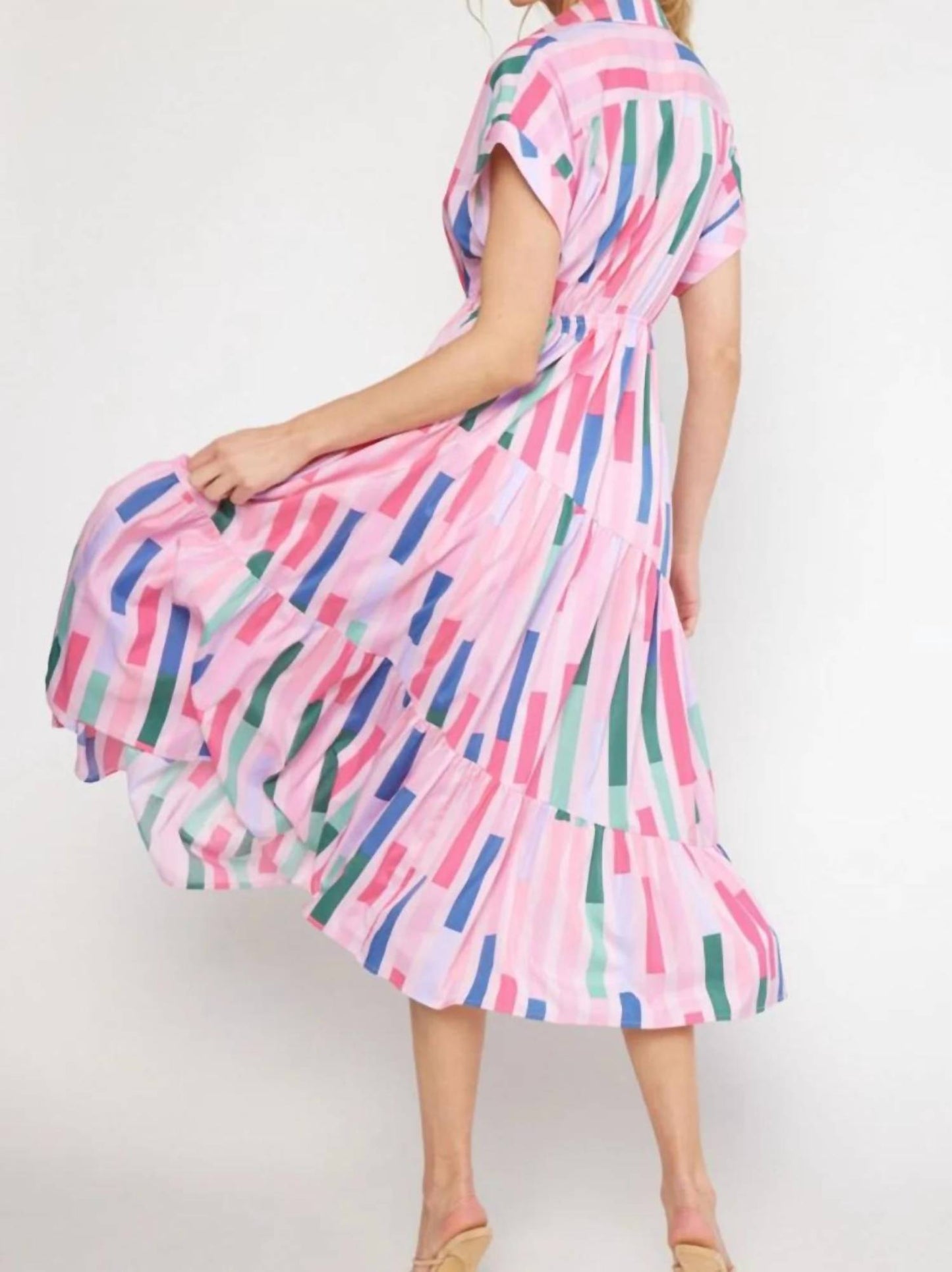 Entro - Striped Midi Dress