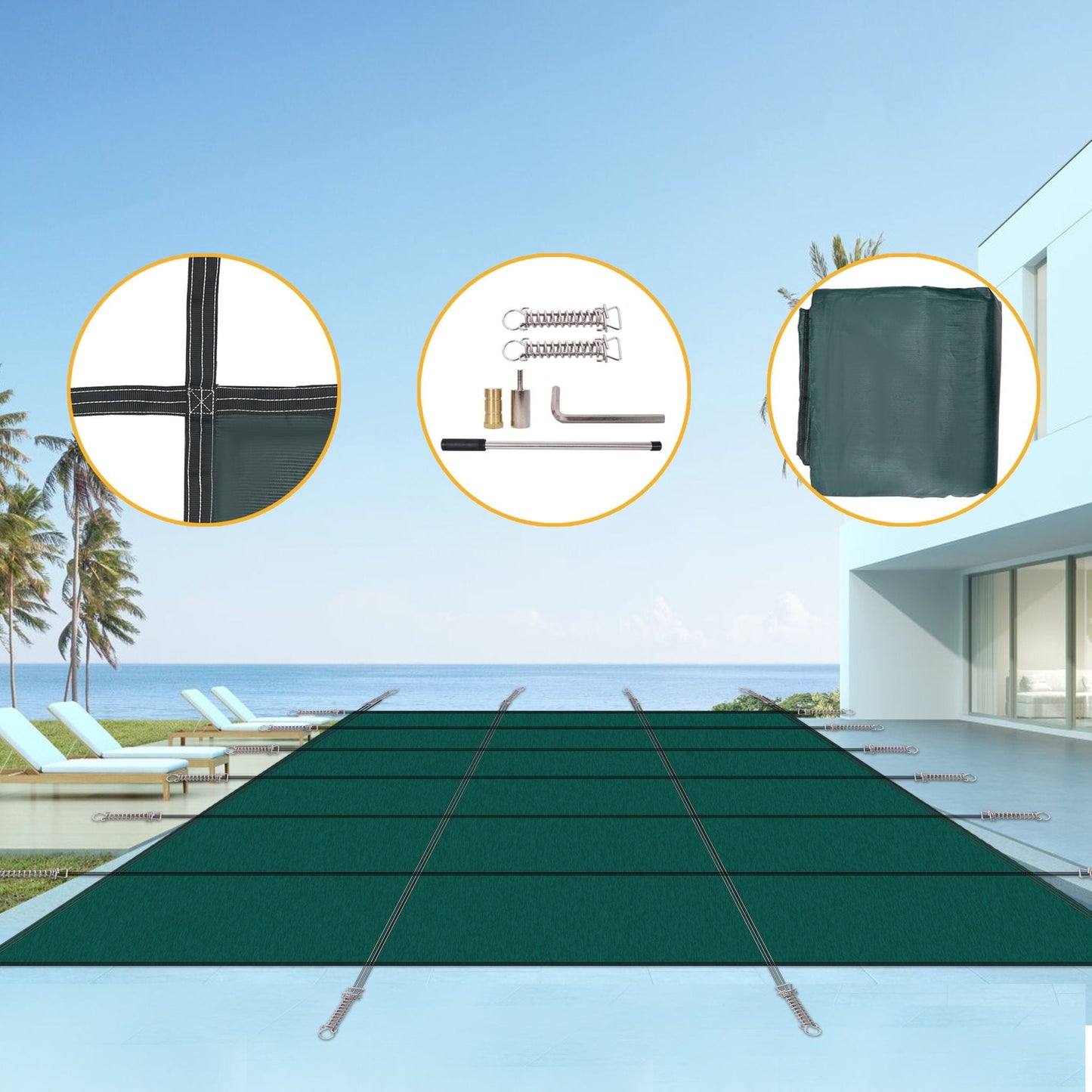 16 x 32 Ft Rectangle Inground Pool Safety Cover