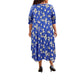 On The Plus Side - Printed 3/4 Sleeve Edyth Dress - Plus Size