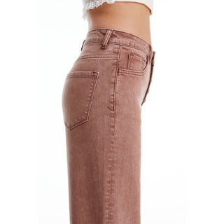 Bayeas - High Rise Wide Leg Twill Pants