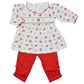 Baby Threads - Baby Girls Holly & Bows 2-piece Tunic And Legging Set
