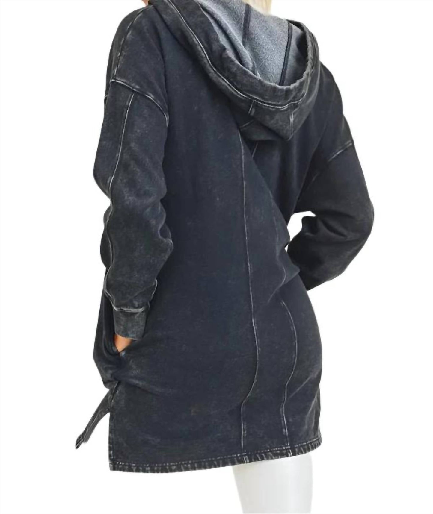 Mono B - Longline Mineral Washed Hoodie