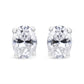 14K White Gold 1.00 Cttw Lab Grown Oval Solitaire Diamond Stud Earrings (F-G Color, VS2-SI1 Clarity)