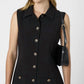 French Connection - Azra Twill Sleeveless Button Dress