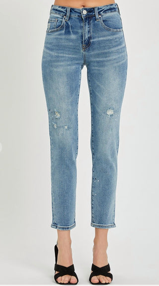 Risen - Calça Jeans Cônica de Cintura Média