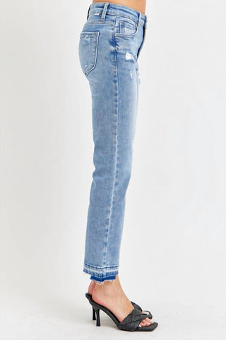 Risen - Calça Jeans Cintura Média Lavagem Clara