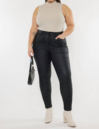 Kancan - Calça Jeans Skinny Revestida de Cintura Alta - Plus
