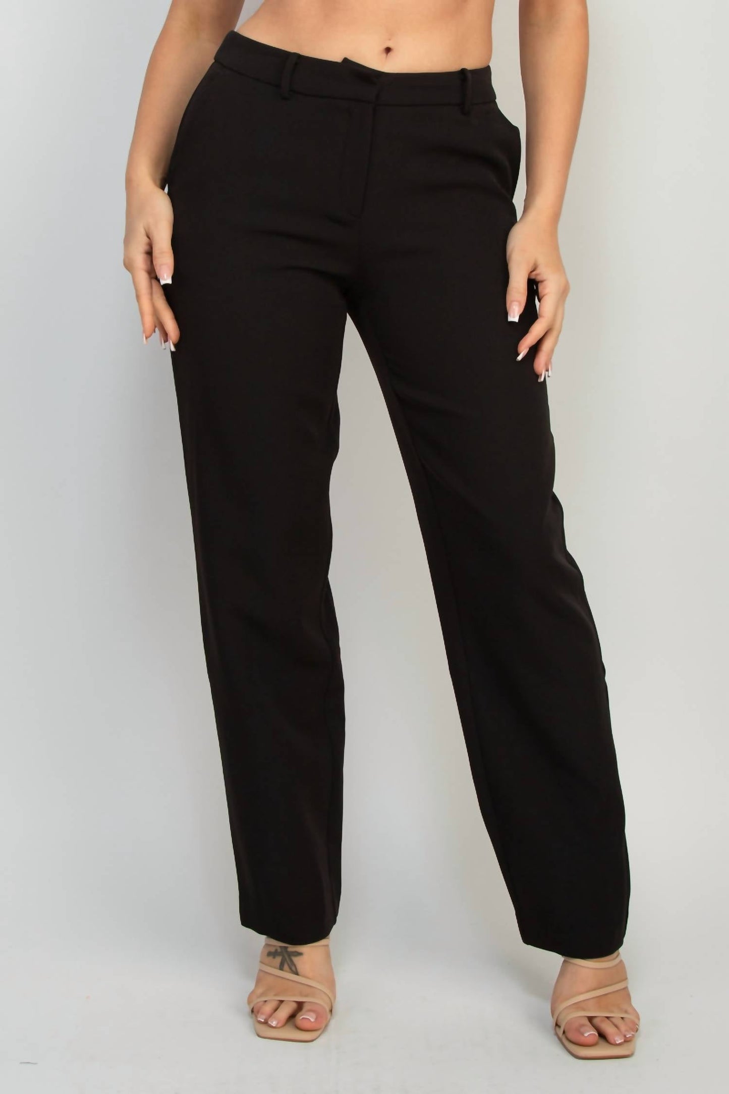 A.C.G. Los Angeles - Mid Rise Dressy Pants With Pockets On Sides