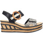 Rieker - Women's Faux Leather Wedge Sandals