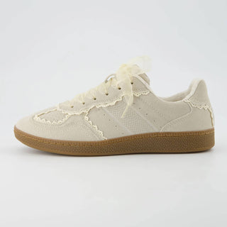 Cushionaire - Tênis casual feminino Belinda com detalhe de renda