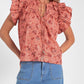 Elan - Short Sleeve Tie Front Blouse