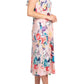 Adrianna Papell - Soft Pleated Floral Print Empire Waist Midi Dress